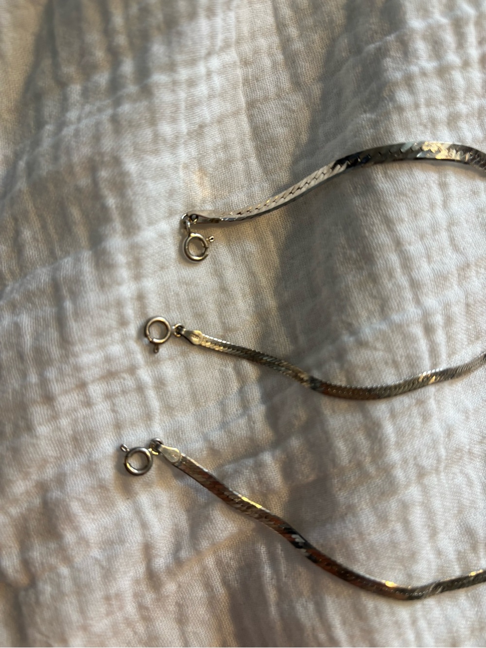 Sterling silver Herringbone Chain Set - Picture 2 of 4